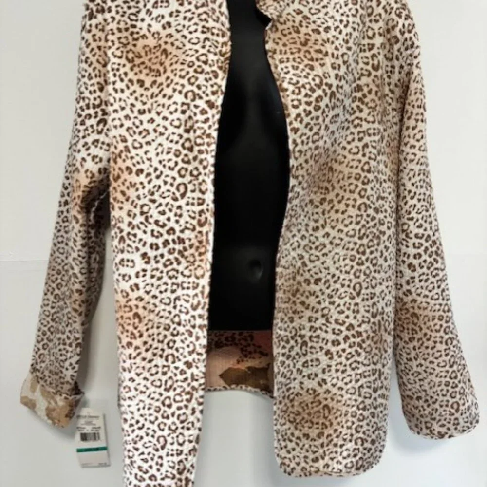 Alfred Dunner Jacket Womens 16 Pink Brown Floral Animal Print Quilted Statement - Picture 5 of 8